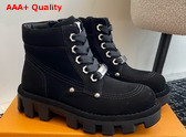 LV Checker Ankle Boot in Black Nubuck Calf Leather 1ACN7Y Replica