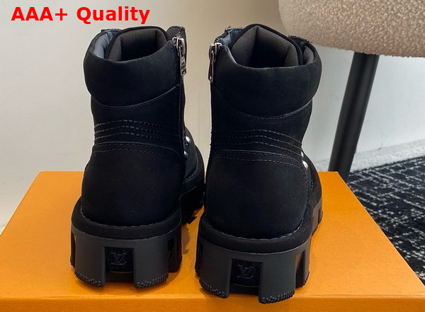 LV Checker Ankle Boot in Black Nubuck Calf Leather 1ACN7Y Replica
