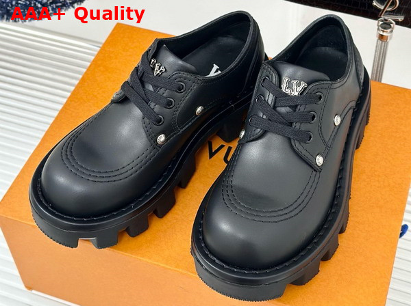 LV Checker Derby in Black Calf Leather 1ACN3P Replica