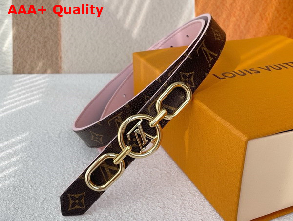 LV Circle Prime 20mm Reversible Belt Monogram Canvas and Pink Leather M0694V Replica