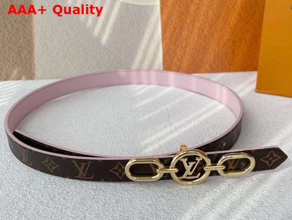 LV Circle Prime 20mm Reversible Belt Monogram Canvas and Pink Leather M0694V Replica