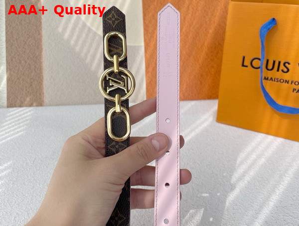 LV Circle Prime 20mm Reversible Belt Monogram Canvas and Pink Leather M0694V Replica