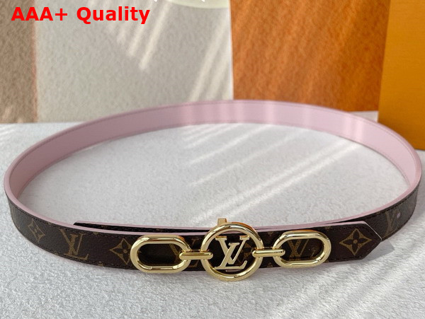 LV Circle Prime 20mm Reversible Belt Monogram Canvas and Pink Leather M0694V Replica