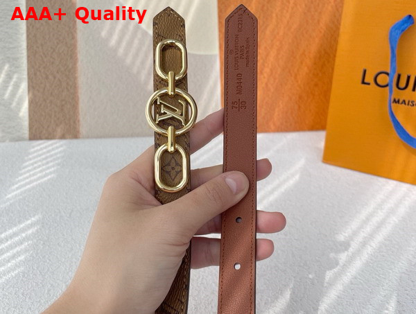 LV Circle Prime 20mm Reversible Belt Monogram Canvas and Tan Leather M0547V Replica