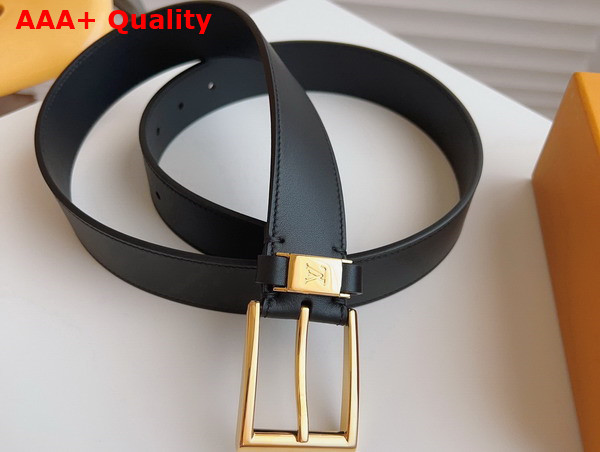 LV City Pin 35mm Belt in Black Calf Leather M0728V Replica