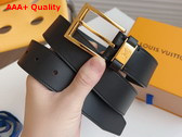 LV City Pin 35mm Belt in Black Calf Leather M0728V Replica