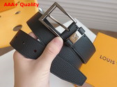 LV City Pin 35mm Belt in Black Grained Calf Leather Replica