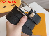 LV City Pin 35mm Belt in Black Taiga Cowhide Leather Replica