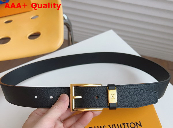 LV City Pin 35mm Belt in Black Taurillon Leather Replica
