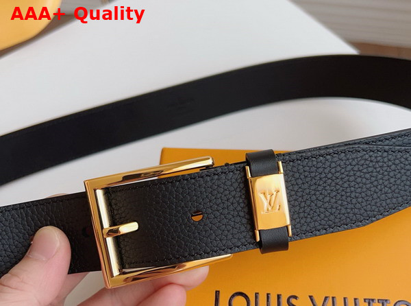 LV City Pin 35mm Belt in Black Taurillon Leather Replica