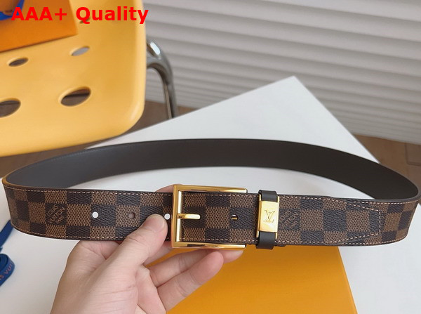 LV City Pin 35mm Belt in Damier Ebene Canvas Replica