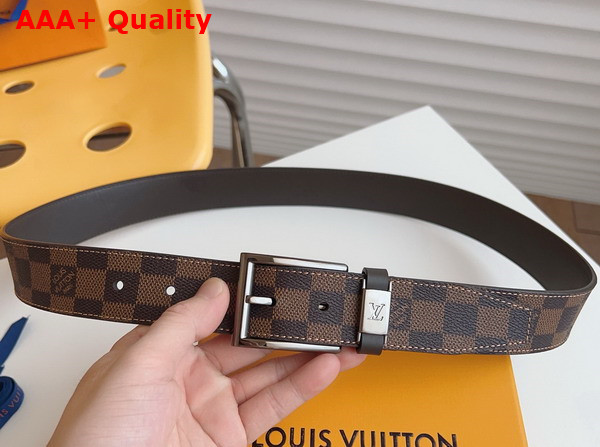 LV City Pin 35mm Belt in Damier Ebene Canvas Replica