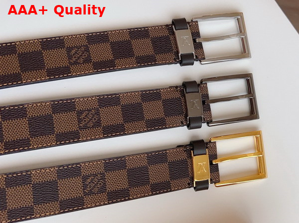 LV City Pin 35mm Belt in Damier Ebene Canvas Replica