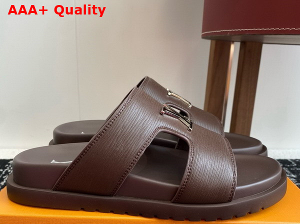LV Citybreak Mule in Brown Epi Grained Calf Leather Replica