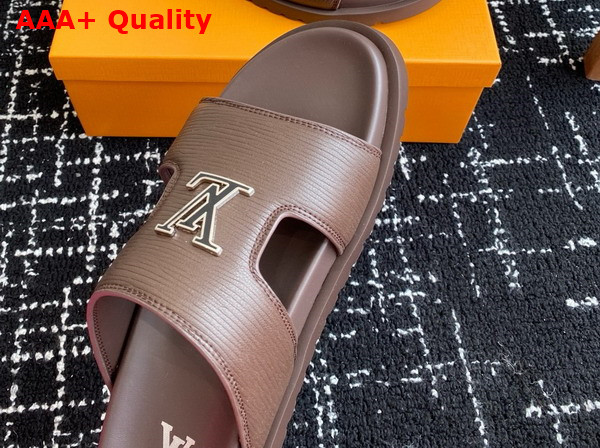 LV Citybreak Mule in Brown Epi Grained Calf Leather Replica