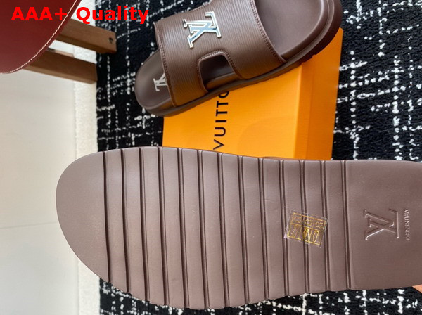 LV Citybreak Mule in Brown Epi Grained Calf Leather Replica
