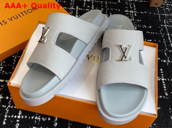 LV Citybreak Mule in Light Blue Epi Grained Calf Leather Replica