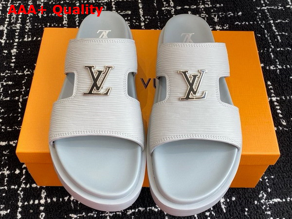 LV Citybreak Mule in Light Blue Epi Grained Calf Leather Replica