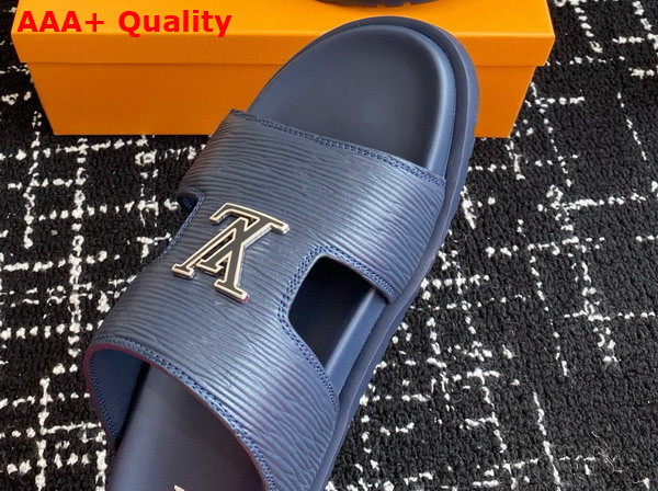 LV Citybreak Mule in Navy Blue Epi Grained Calf Leather Replica