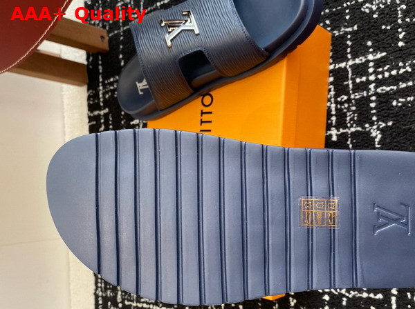 LV Citybreak Mule in Navy Blue Epi Grained Calf Leather Replica