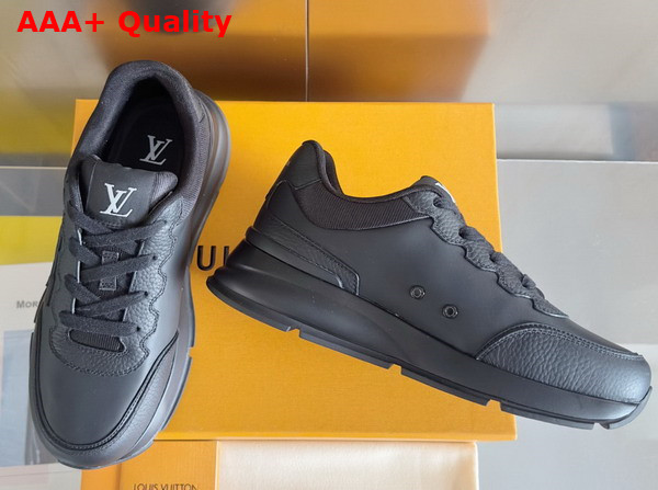 LV Classic Sneaker in Black Plain Calf Leather 1AHSSV Replica