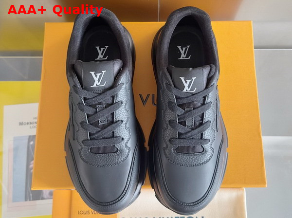 LV Classic Sneaker in Black Plain Calf Leather 1AHSSV Replica