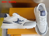 LV Classic Sneaker in Perforated Calf Leather White and Blue Replica