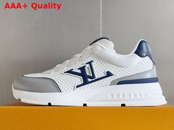 LV Classic Sneaker in Perforated Calf Leather White and Blue Replica