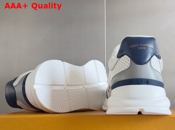 LV Classic Sneaker in Perforated Calf Leather White and Blue Replica