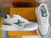 LV Classic Sneaker in Perforated Calf Leather White and Green Replica