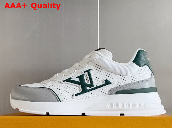 LV Classic Sneaker in Perforated Calf Leather White and Green Replica