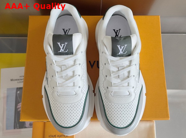 LV Classic Sneaker in Perforated Calf Leather White and Green Replica