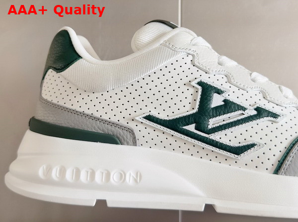 LV Classic Sneaker in Perforated Calf Leather White and Green Replica