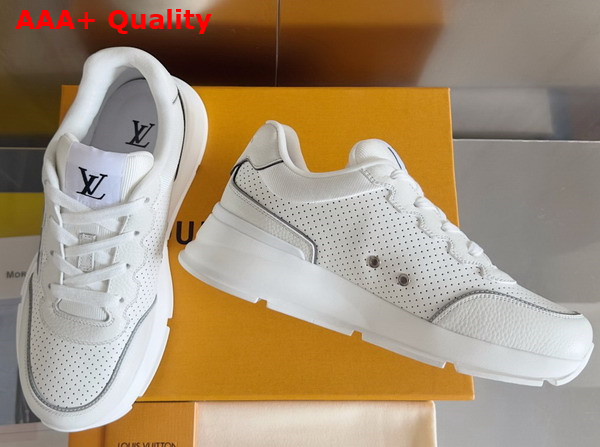 LV Classic Sneaker in Perforated Calf Leather White and Grey Replica