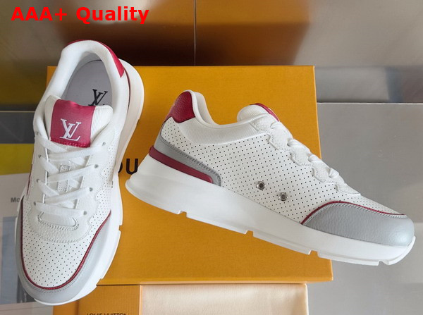 LV Classic Sneaker in Perforated Calf Leather White and Red Replica