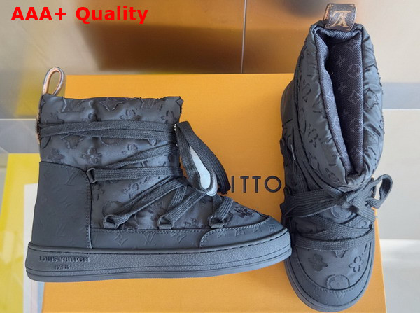 LV Cloud Ankle Boot Sneaker in Black Monogram Nylon Replica