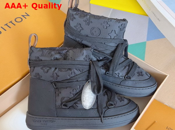 LV Cloud Ankle Boot Sneaker in Black Monogram Nylon Replica