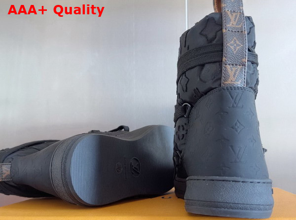 LV Cloud Ankle Boot Sneaker in Black Monogram Nylon Replica