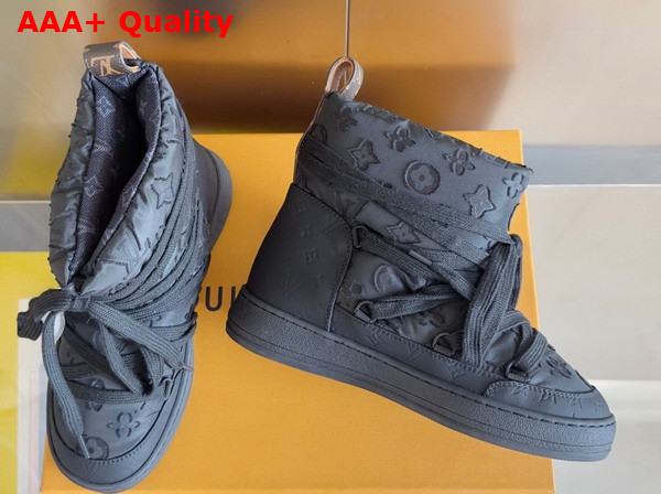 LV Cloud Ankle Boot Sneaker in Black Monogram Nylon Replica