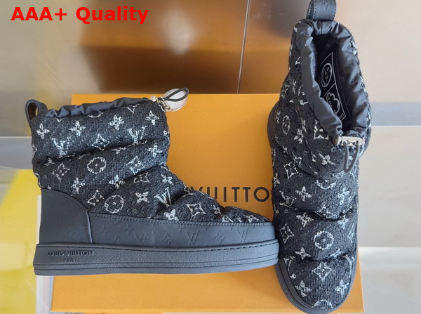 LV Cloud Ankle Boot Sneaker in Black Monogram Tweed 1AIVAB Replica