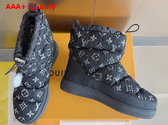 LV Cloud Ankle Boot Sneaker in Black Monogram Tweed 1AIVAB Replica