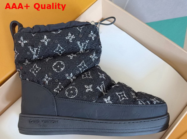 LV Cloud Ankle Boot Sneaker in Black Monogram Tweed 1AIVAB Replica