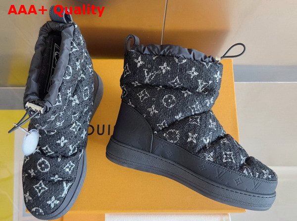 LV Cloud Ankle Boot Sneaker in Black Monogram Tweed 1AIVAB Replica