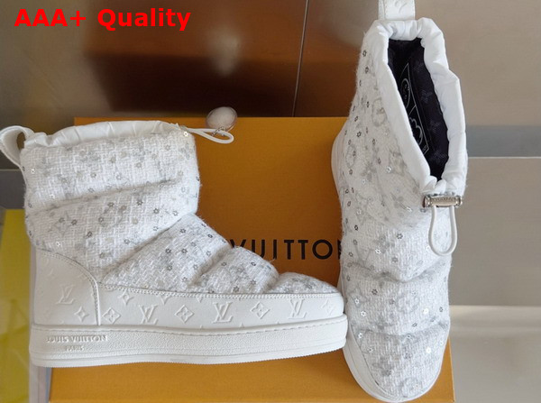 LV Cloud Ankle Boot Sneaker in White Monogram Tweed 1AIV95 Replica
