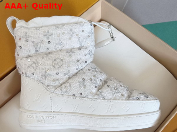 LV Cloud Ankle Boot Sneaker in White Monogram Tweed 1AIV95 Replica