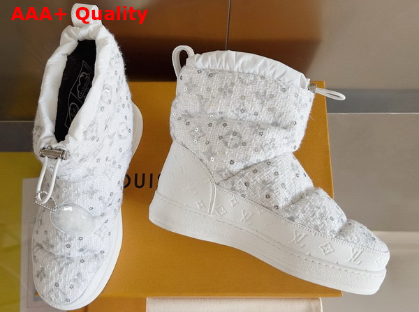 LV Cloud Ankle Boot Sneaker in White Monogram Tweed 1AIV95 Replica