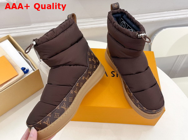 LV Cloud Ankle Boot in Brown Nylon and Monogram Canvas Replica
