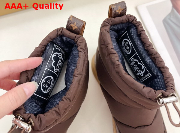 LV Cloud Ankle Boot in Brown Nylon and Monogram Canvas Replica