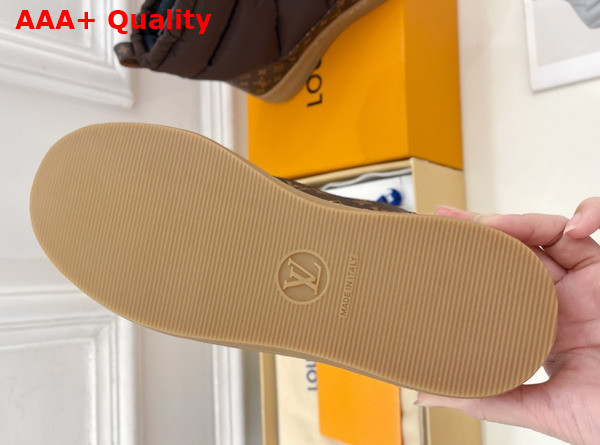 LV Cloud Ankle Boot in Brown Nylon and Monogram Canvas Replica
