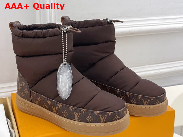 LV Cloud Ankle Boot in Brown Nylon and Monogram Canvas Replica